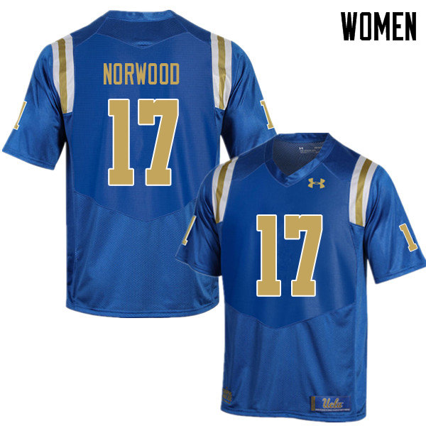 Women #17 Josiah Norwood UCLA Bruins College Football Jerseys Sale-Blue